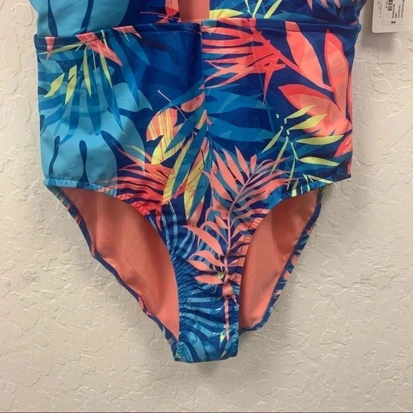 Peyton & Parker NWT Women’s Leaf One Piece Swimsuit Size Large - Picture 4 of 8